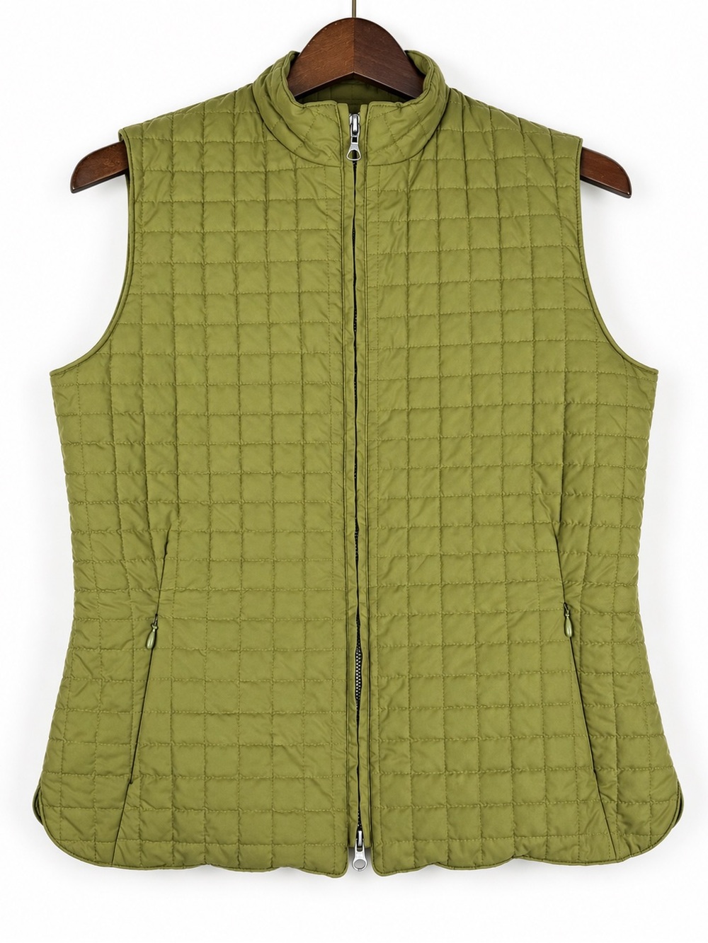 Vintage Y2K Kate Hill Quilted Olive Paisley Lined Vest Petite M